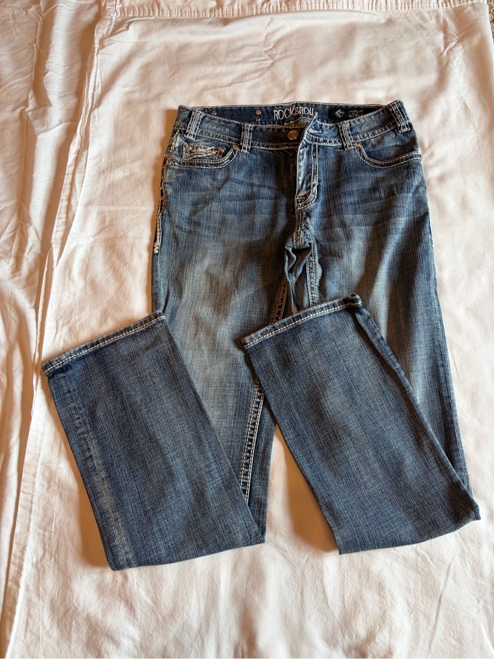 Rock & Roll Cowgirl Women's Dark Blue Boot Cut Jeans
